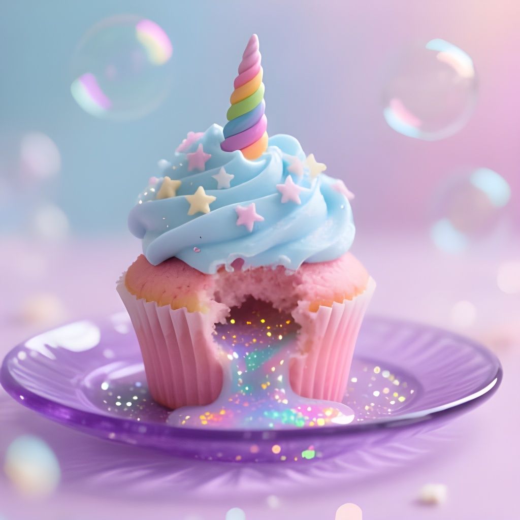 Magical Unicorn Cupcake with Oozing Glitter