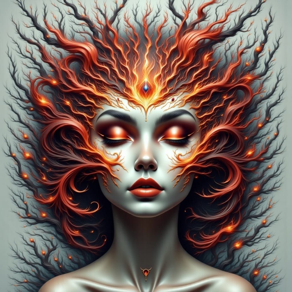 Sensual Dark Landscape with Whispy Fog and Mysterious Skies