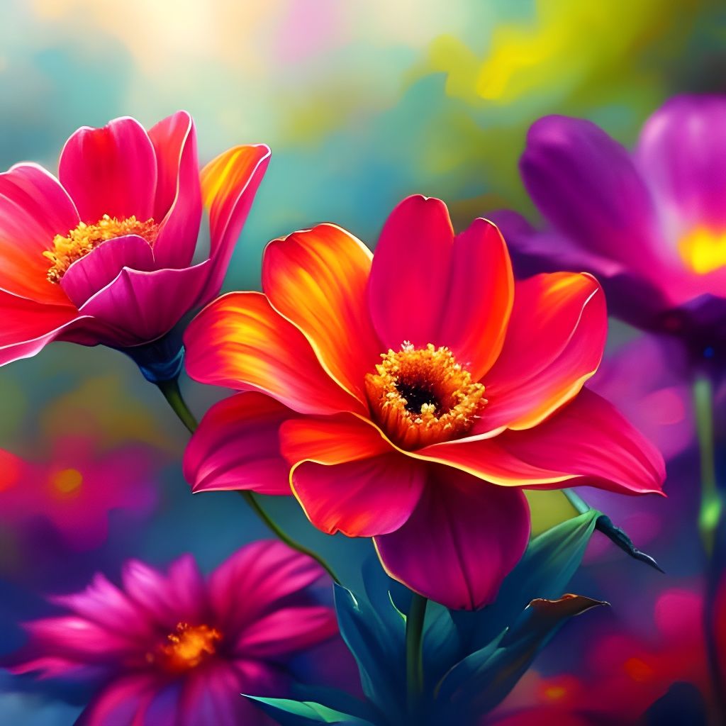 Hyperdetailed Flower Inspired by Watercolor Art