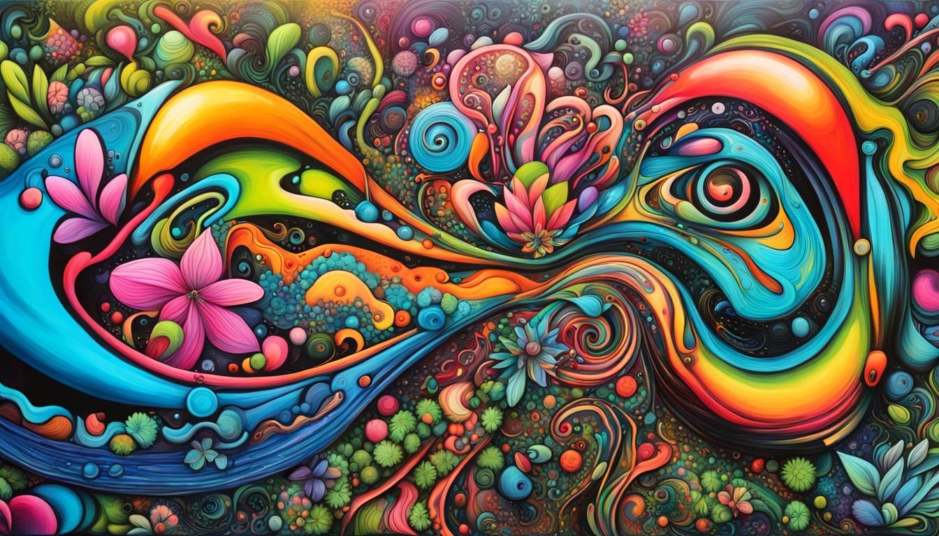 Colorful Graffiti Street Art with Abstract Elements