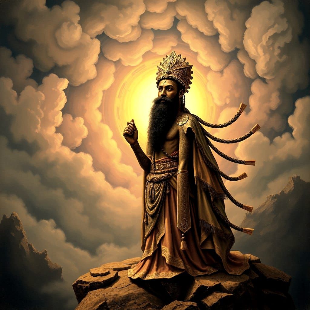 Surreal Mystic King in Folk Art Harlem Renaissance Style