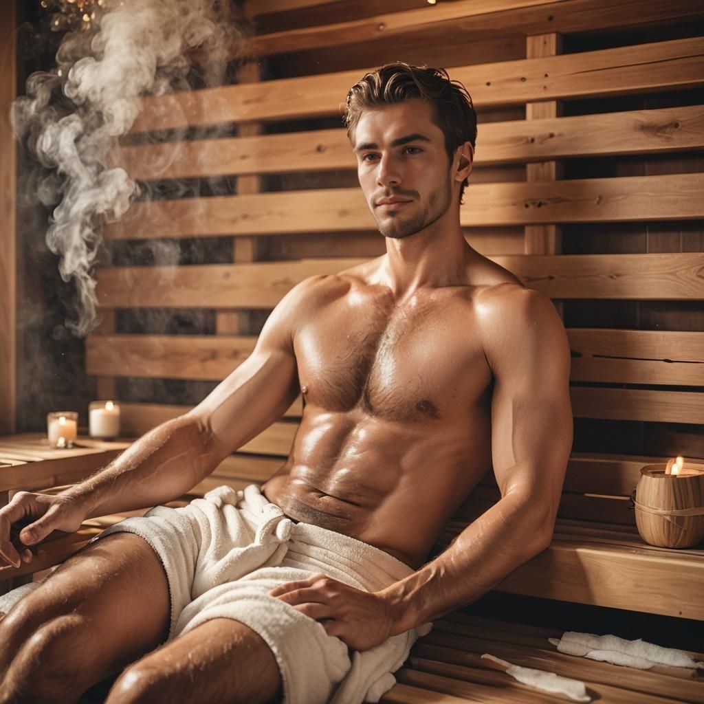 Relaxed Man in Luxurious Spa Center