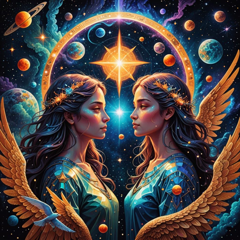 Celestial Beings Merge with the Universe