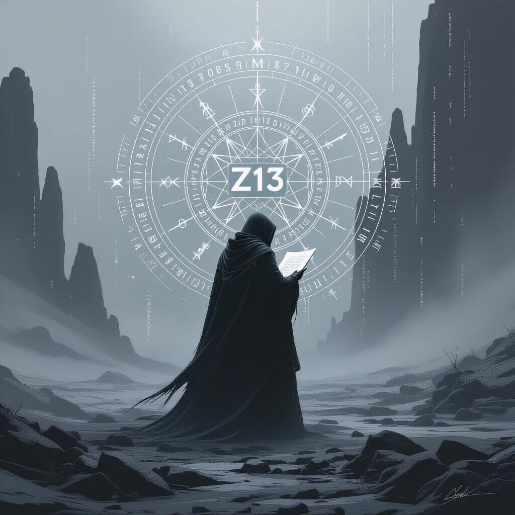 Decoding the Zodiac: A Cryptic Abstract Greyscale Artwork