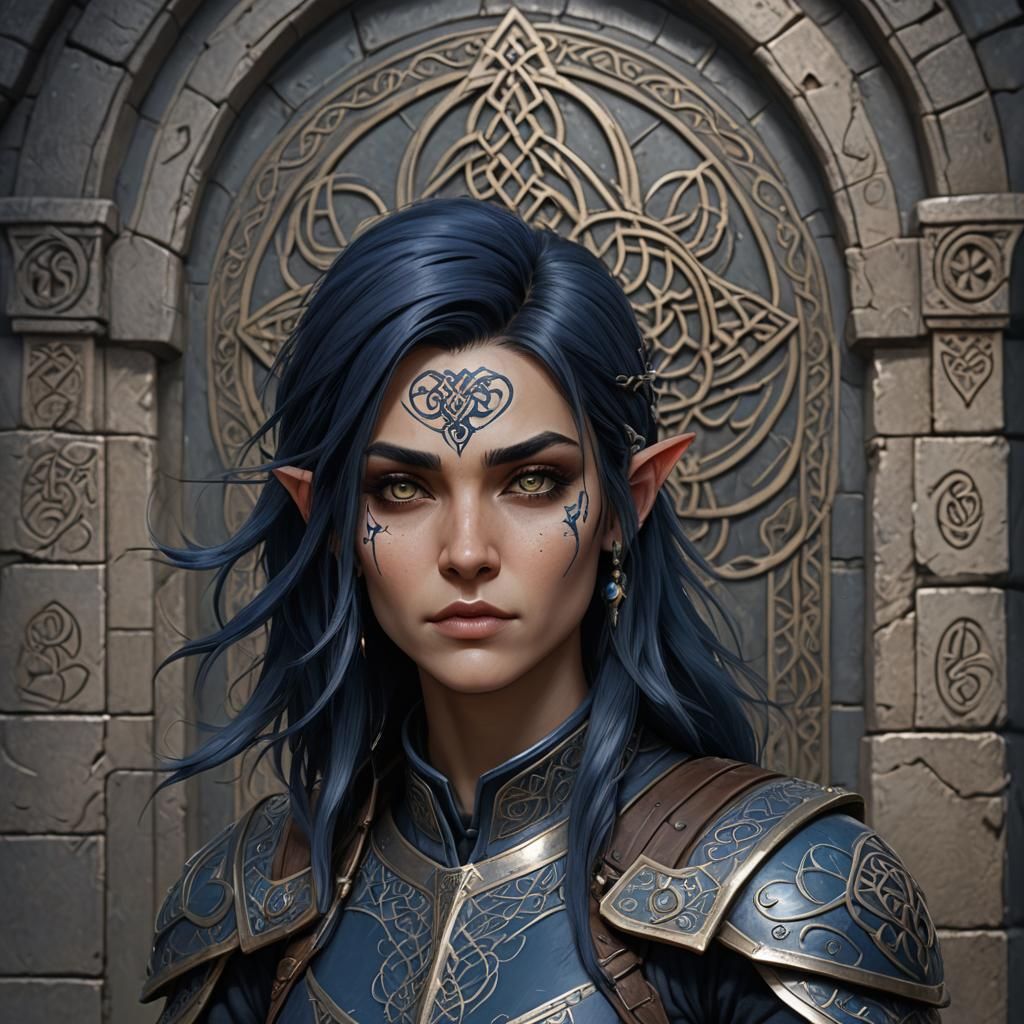 Shadar-Kai Twilight Cleric in Detailed Matte Painting