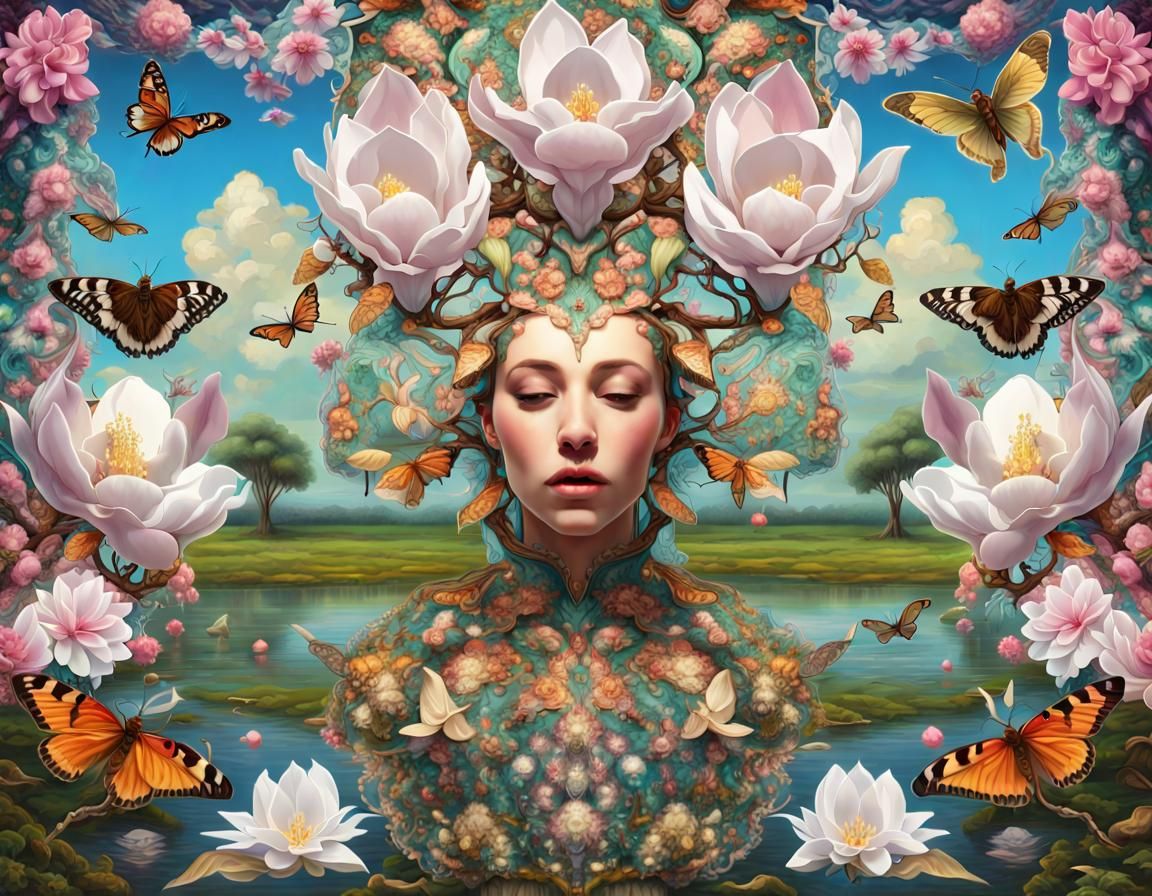Magnificent Magnolias and Moths in a Maximalist Style