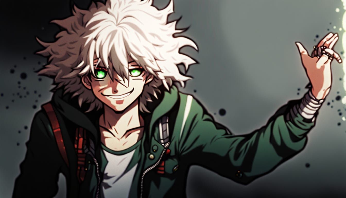 Nagito Komaeda in Vibrant Pastel Japanese Anime Style