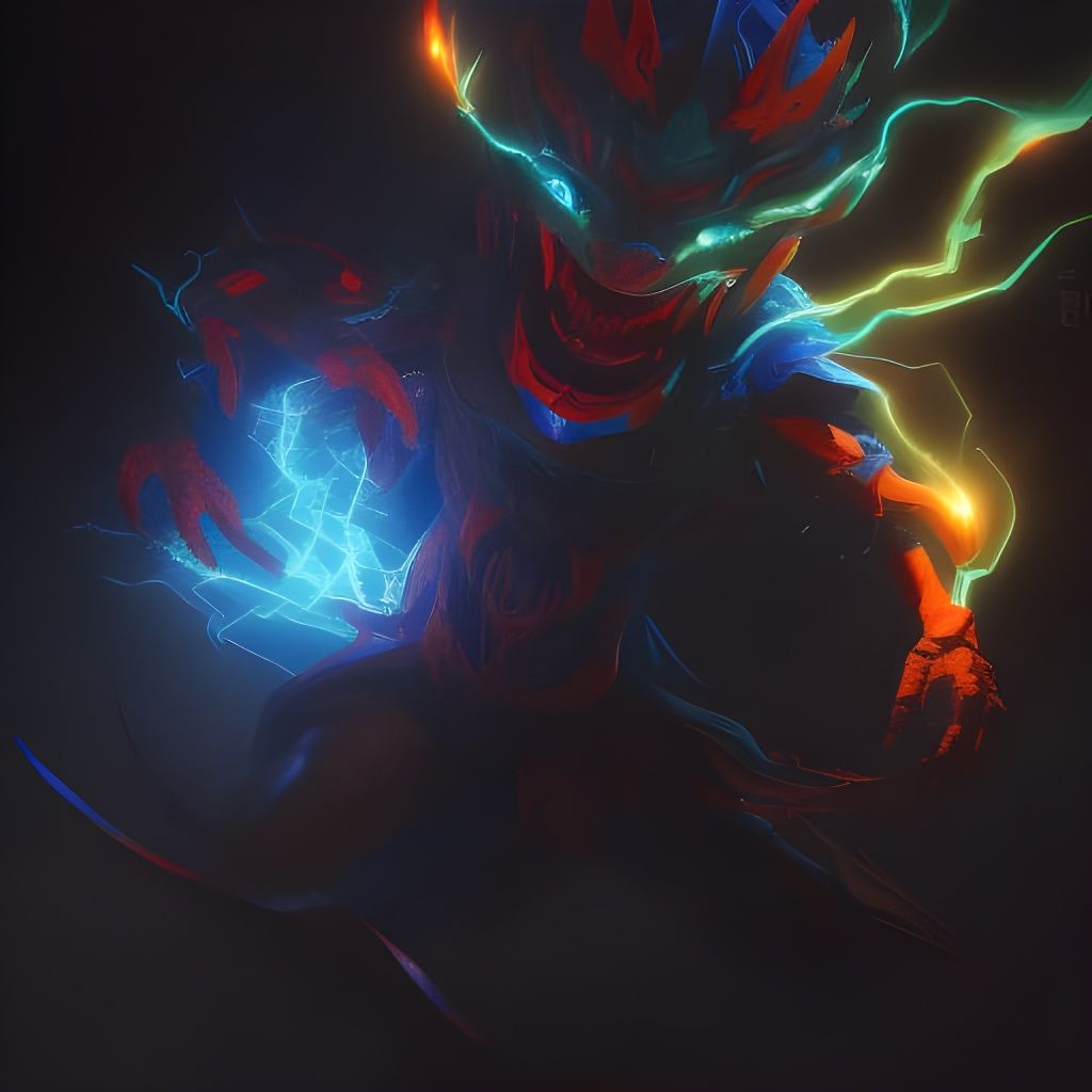 Electric Yo-kai in Dark Fantasy Style