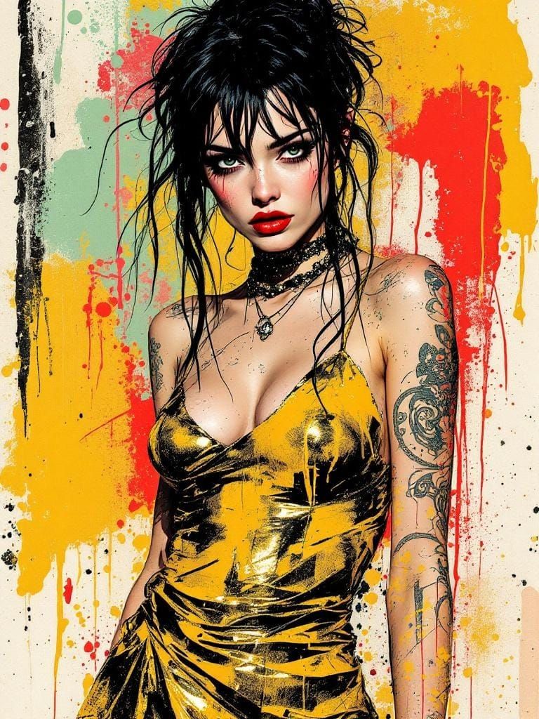 Swedish Pin-Up in Punk Zine Aesthetic