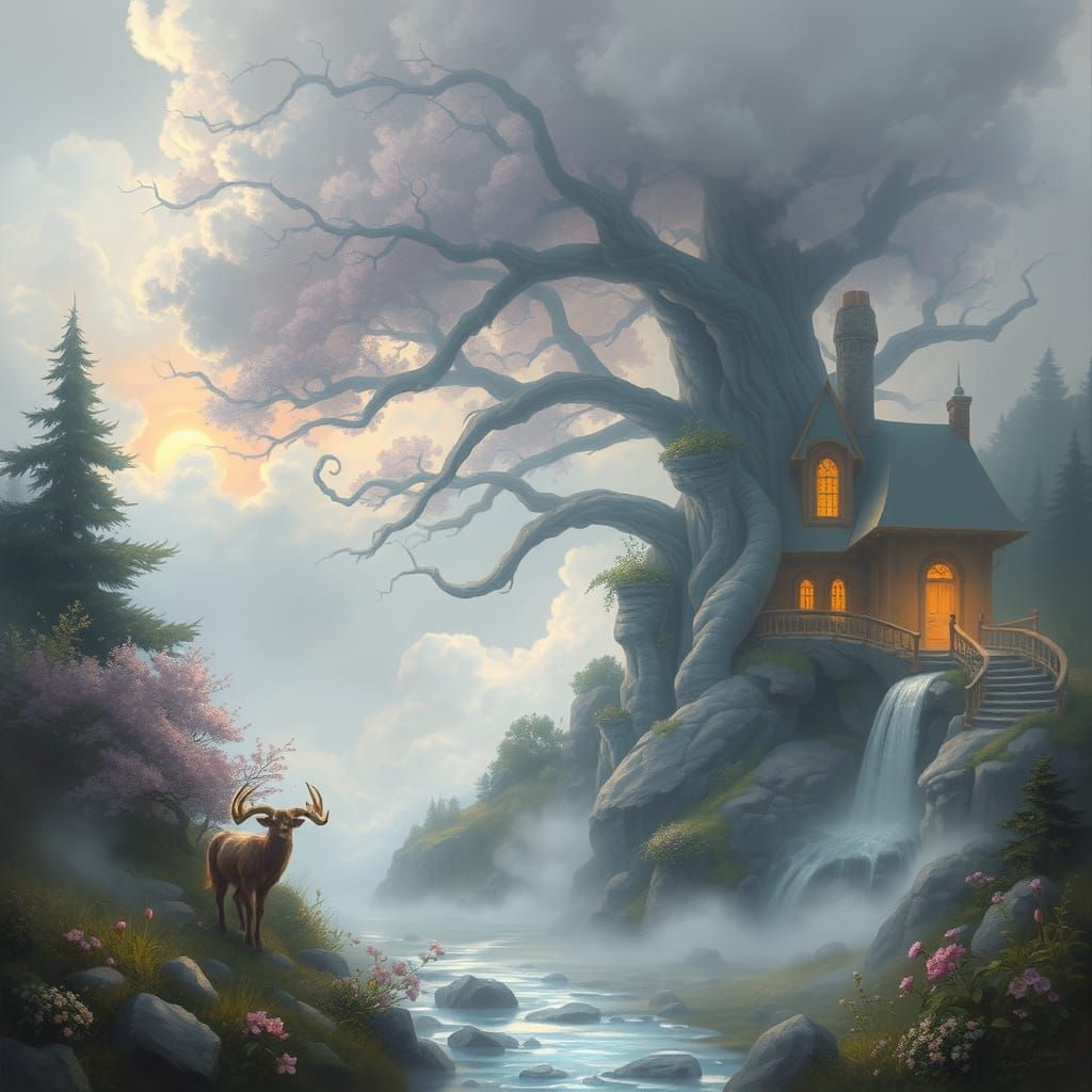 Whimsical Morning in an Enchanted Creek Meadow