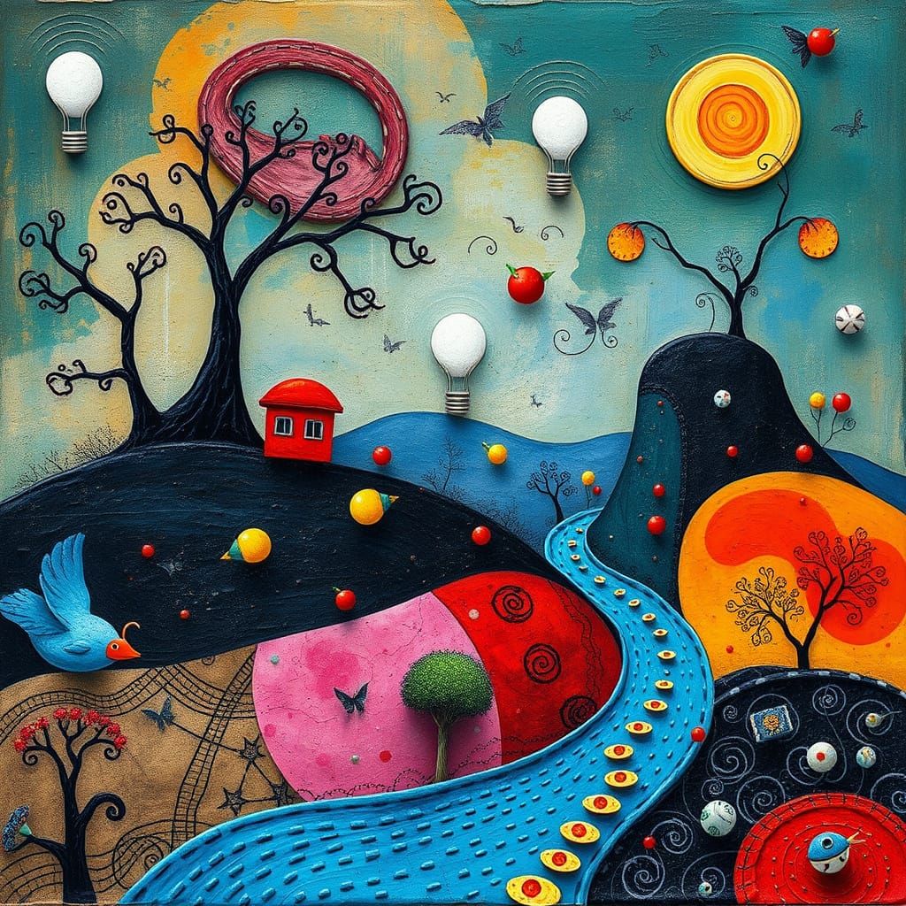 Vibrant, Fantastical World in a Dreamlike Setting