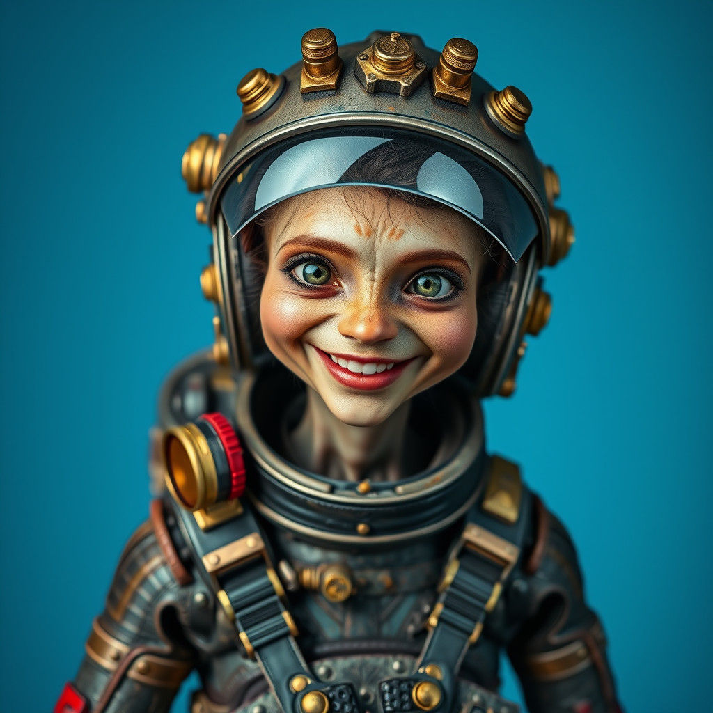 Steampunk Alien Pilot Portrait for Professional Profile