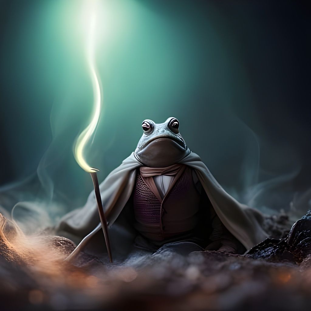 Anthropomorphic Toad Wizard in Photorealistic CGI Diorama