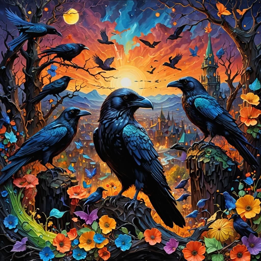 Fantasy Wonderland Underground: Hyperdetailed Impasto Oil Pa...