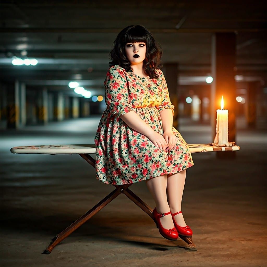 Girl on Ironing Board in Dreamy Surrealist Style