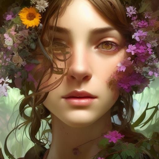 Detailed Flower Garden Portrait in Unreal Engine 5
