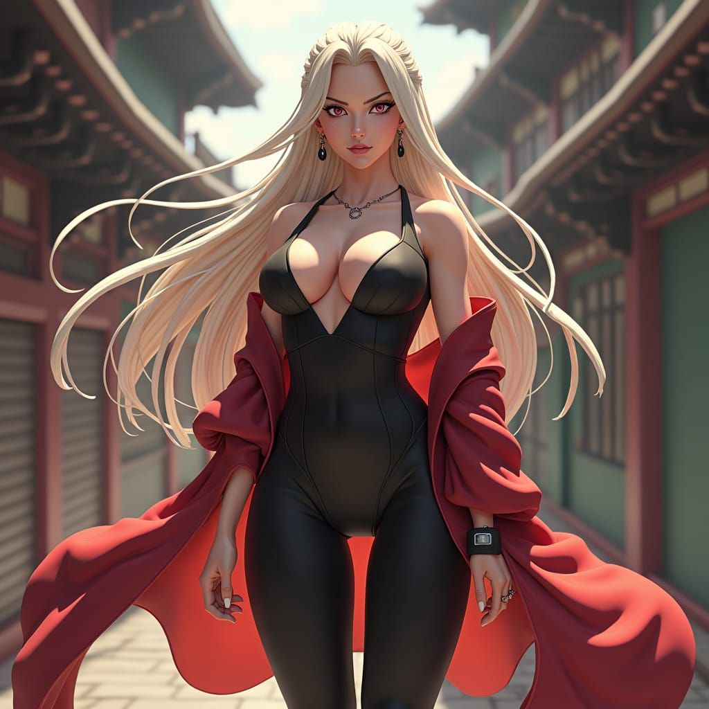 Elegant Kunoichi: 3D Anime Art in 8k