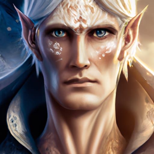 Striking Elf Portrait in Hyperdetailed Style