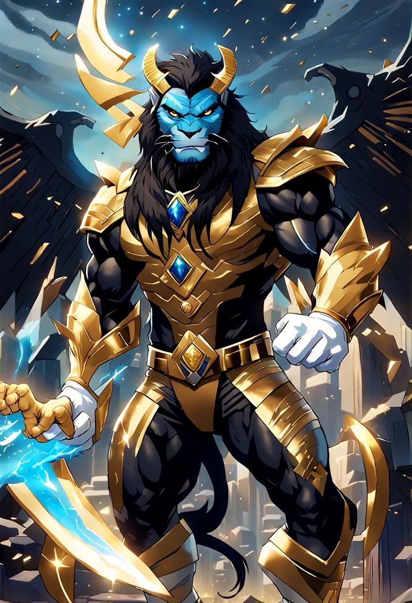 Manticore Power Ranger with Magic Sword in Frank Frazetta St...