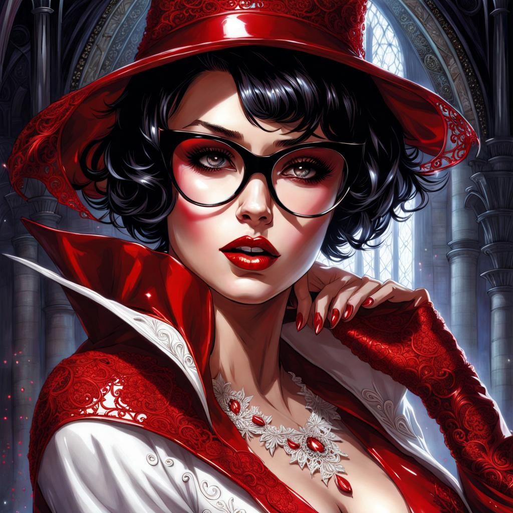 Gothic Spanish Woman in Latex: Fantasy Art Cover