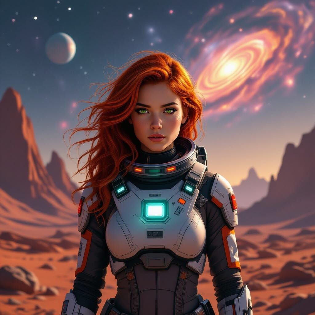 Astronaut on Alien Planet in Hyperrealistic Style