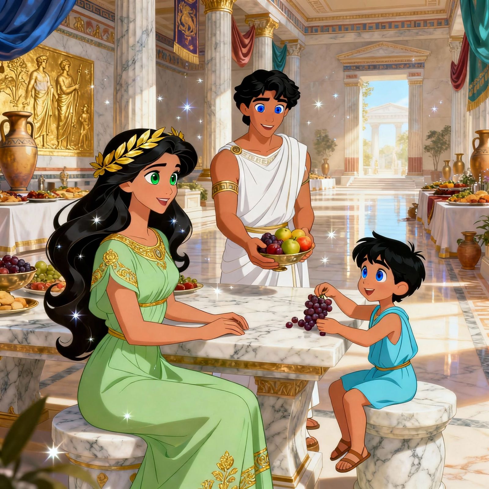 Disney Style Young Clytemnestra at Banquet