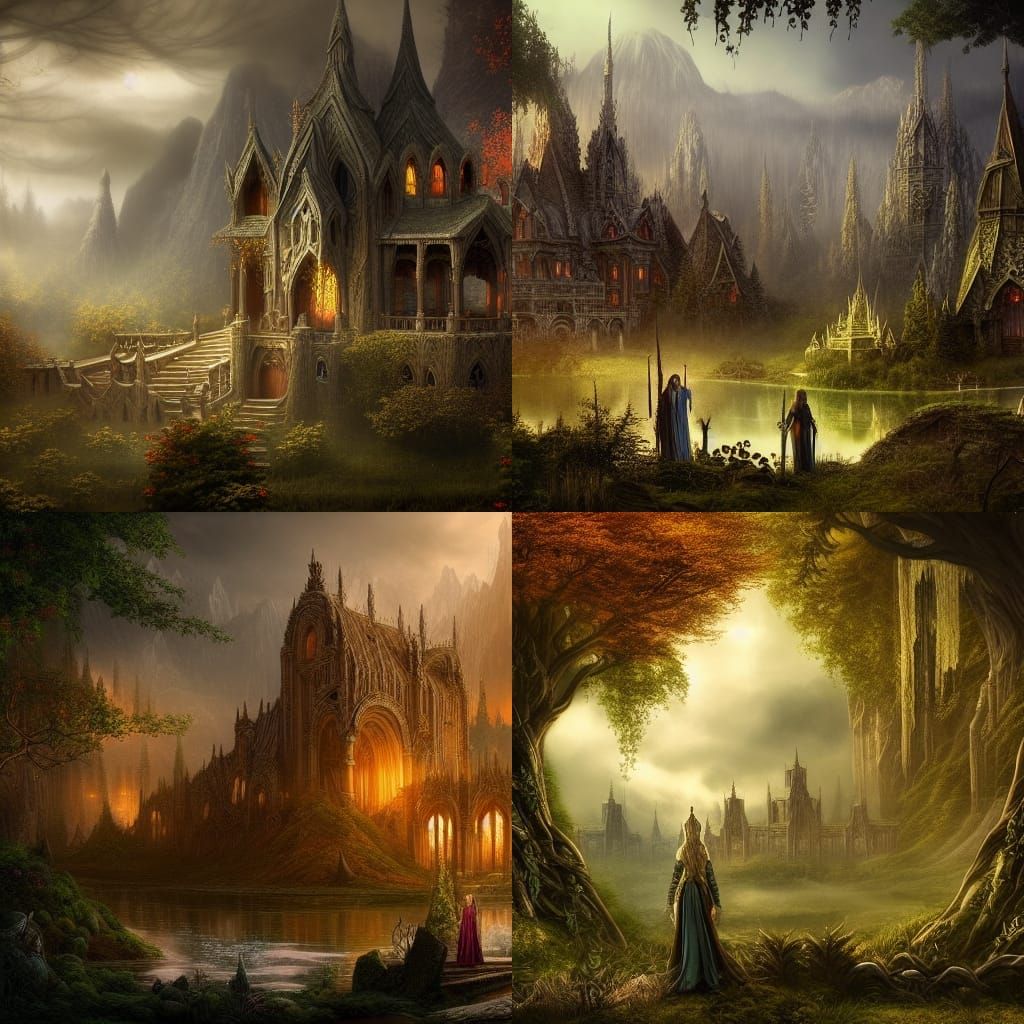 Epic Elven Estate: A Stunning Digital Matte Painting