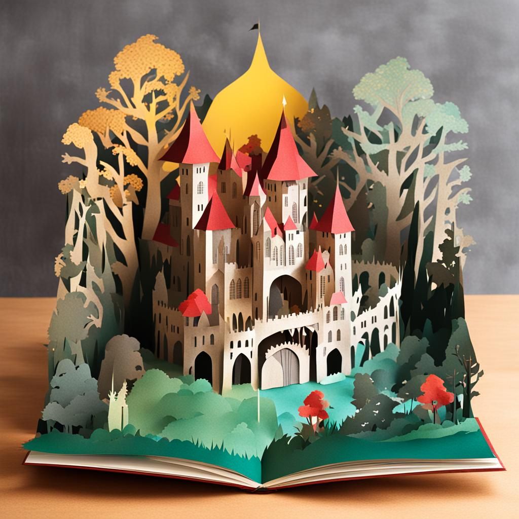 Brothers Grimm Fairytale Castle in Pop-Up Book Style