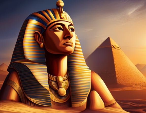 Ancient Egypt: Pharaoh Enthroned in Regal Temple