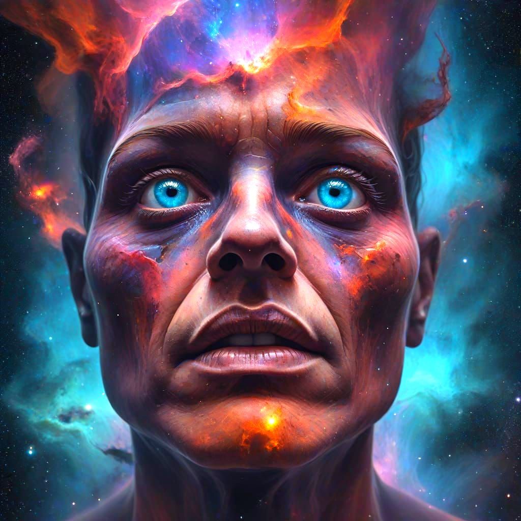 Sentient Nebula Face Gazes From Deep Space