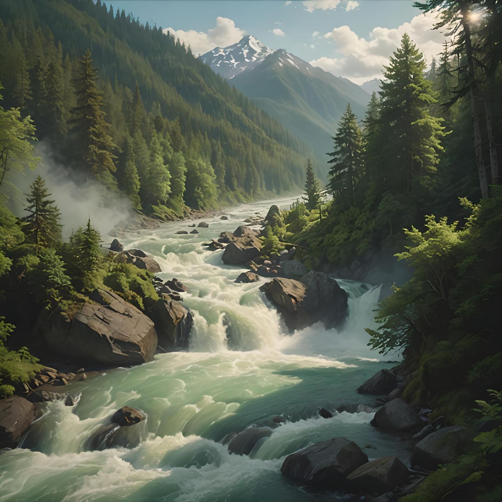 British Columbia Mountain River: Fantasy Concept Art