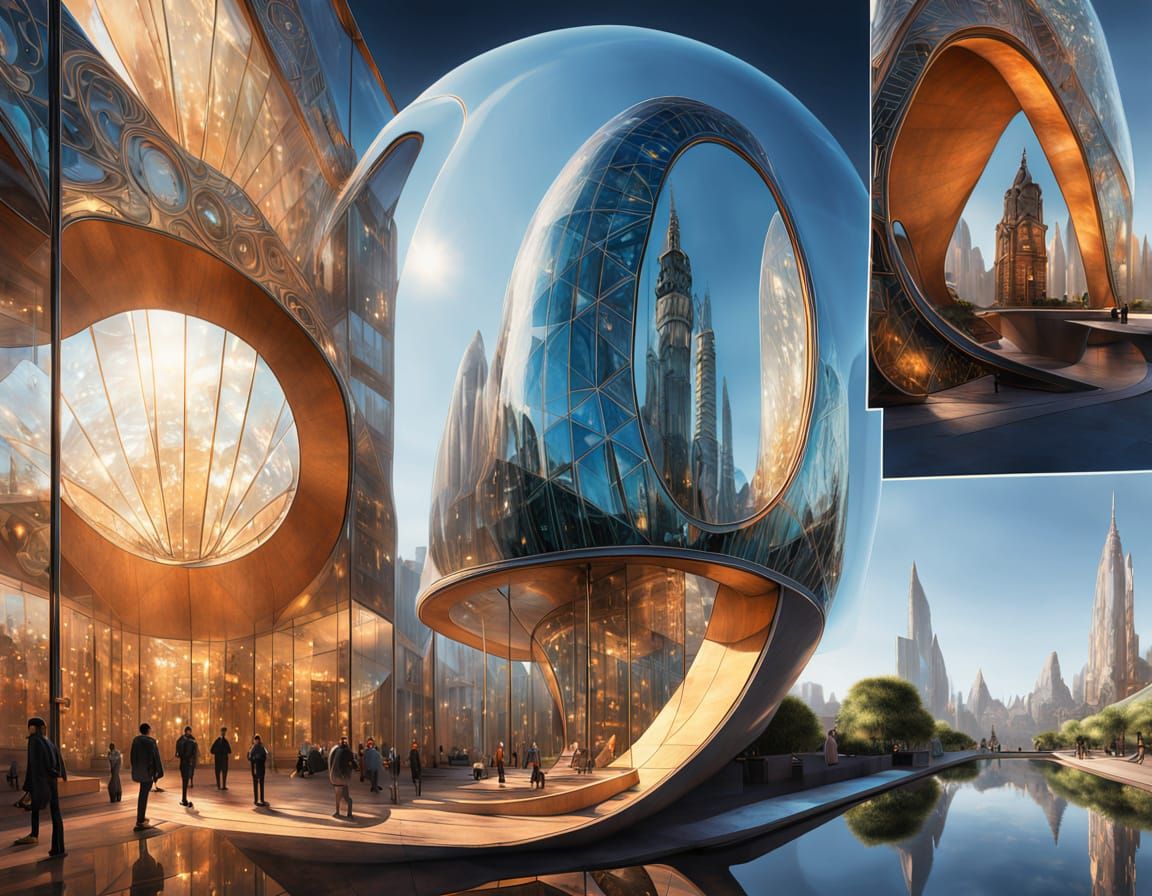 A futuristic cityscape