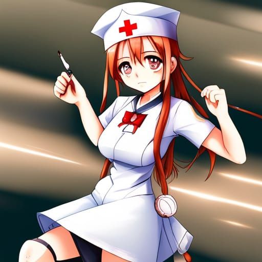 Anime Nurse in Japanese Manga Style