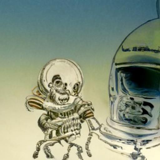 Skeleton Astronaut in Space, Comix Art