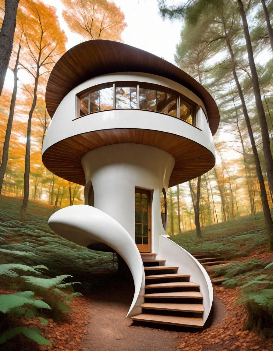 Impossible Mushroom House in Graffiti Art Style