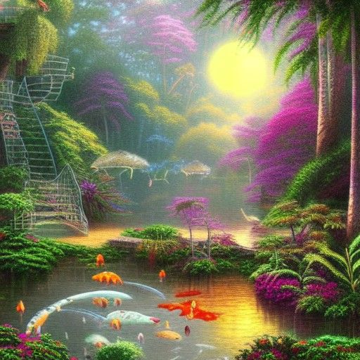 Jungle Treehouse at Night: Ethereal Fantasy