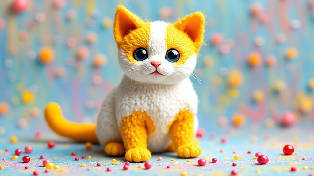 Cute Munchkin Cat in Yellow Socks and Bikini