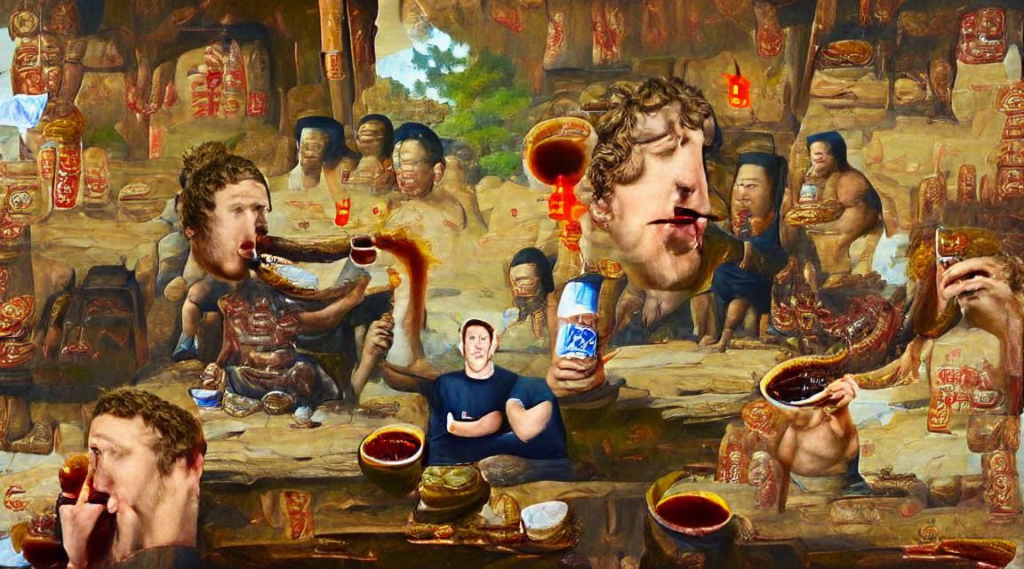 Mark Zuckerberg as Ancient Ruler Painting