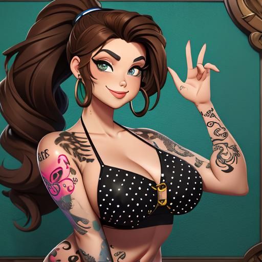 Polka Dot Bikini Beauty in NightCafe Art