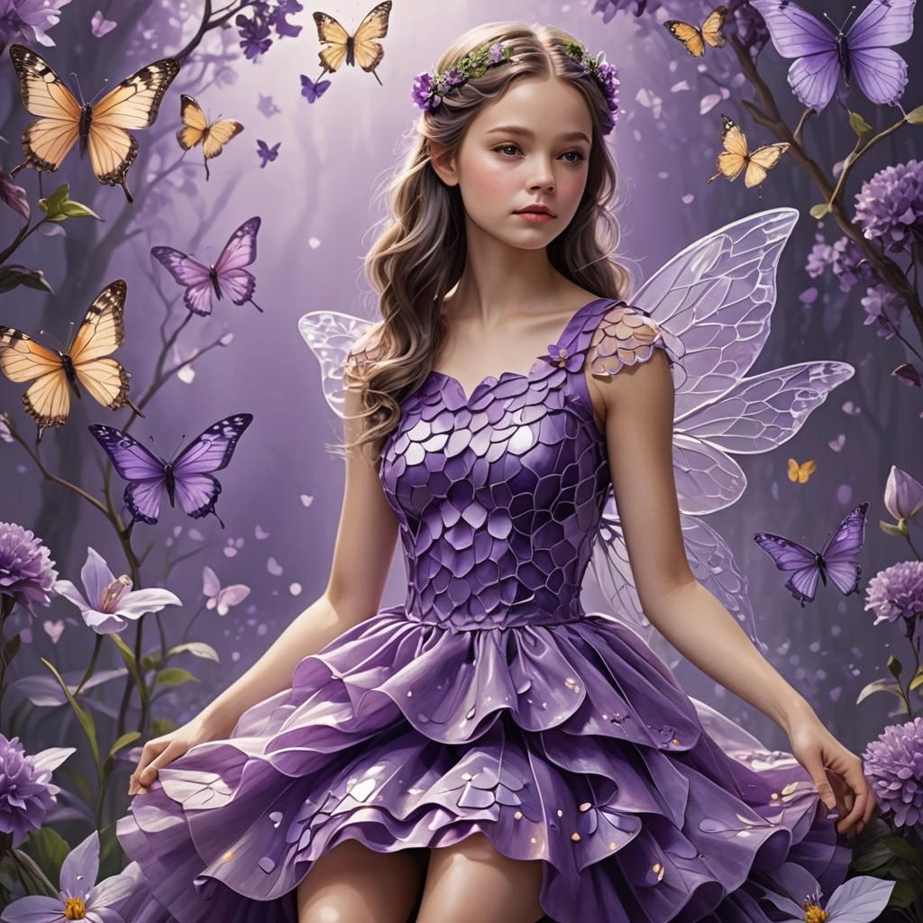 Fairy Girl with Hologram Wings in Ultra HD