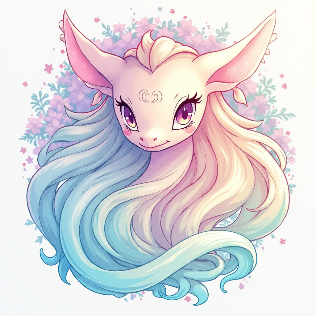 Dreamy Anime Crescent Moon Symbol in Pastel Hues