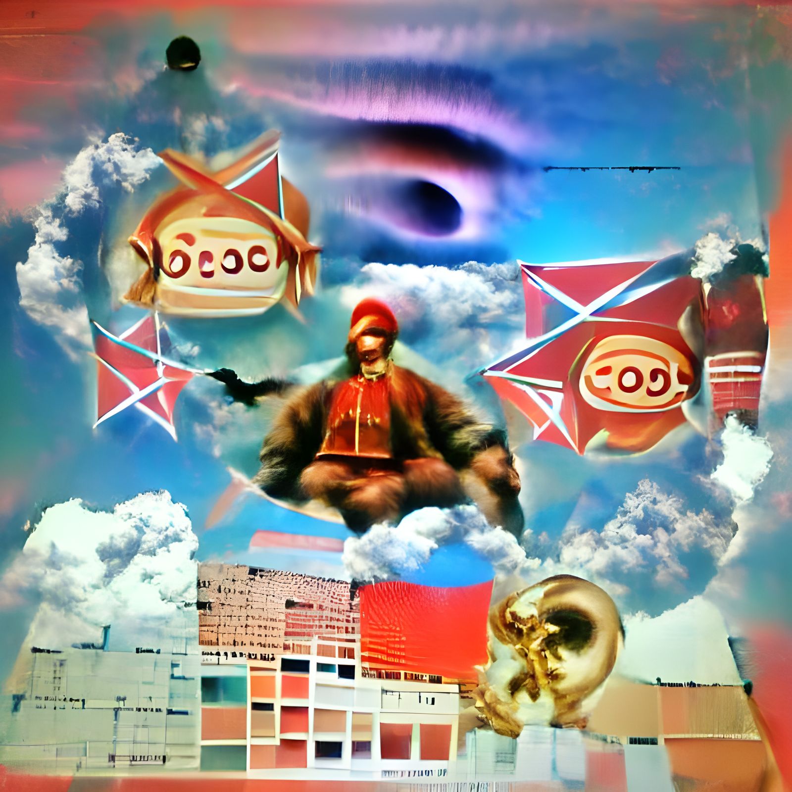 Esoteric Cossack Soul Soaring in the Sky