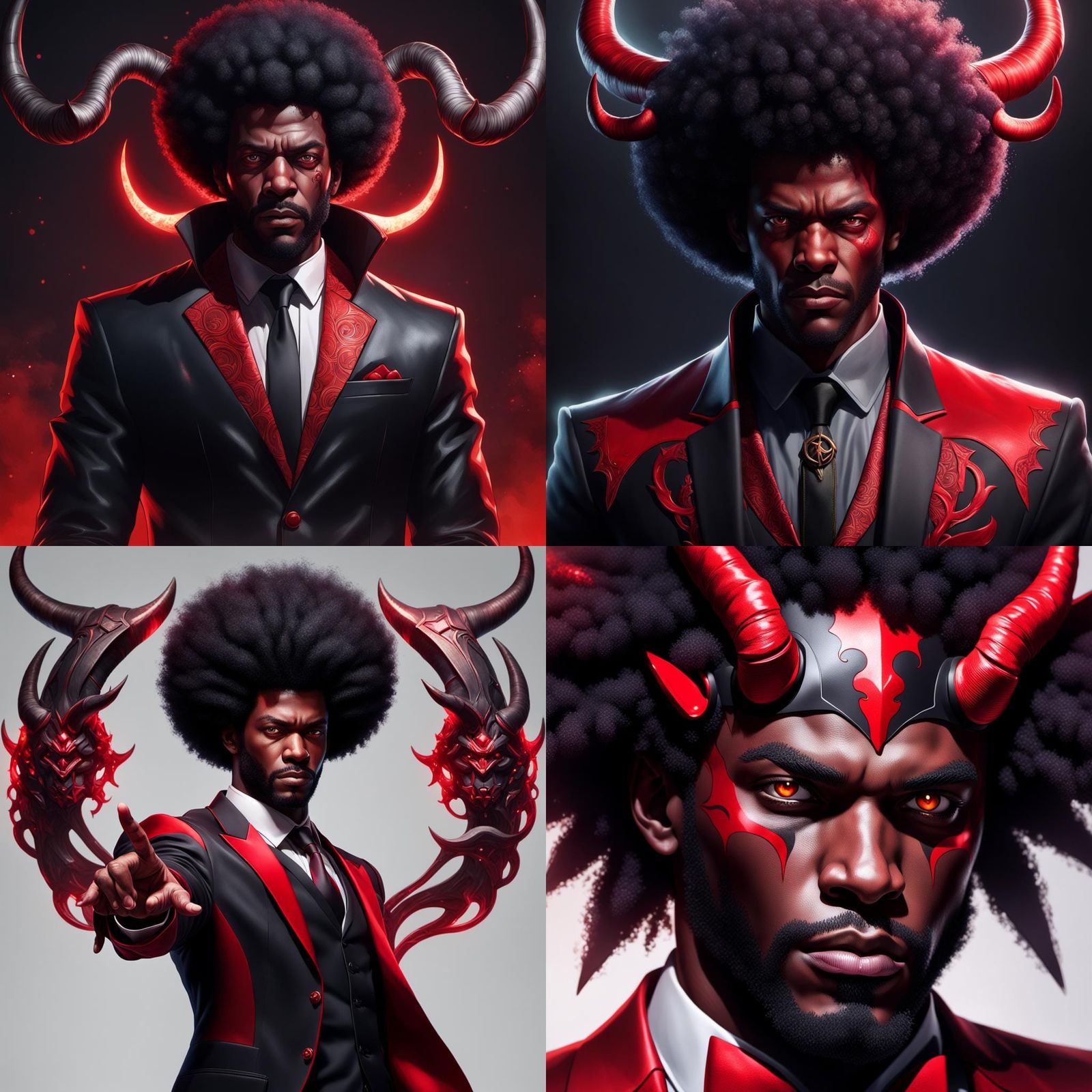 Demonic Man Portrait in Hyperdetailed Digital Art