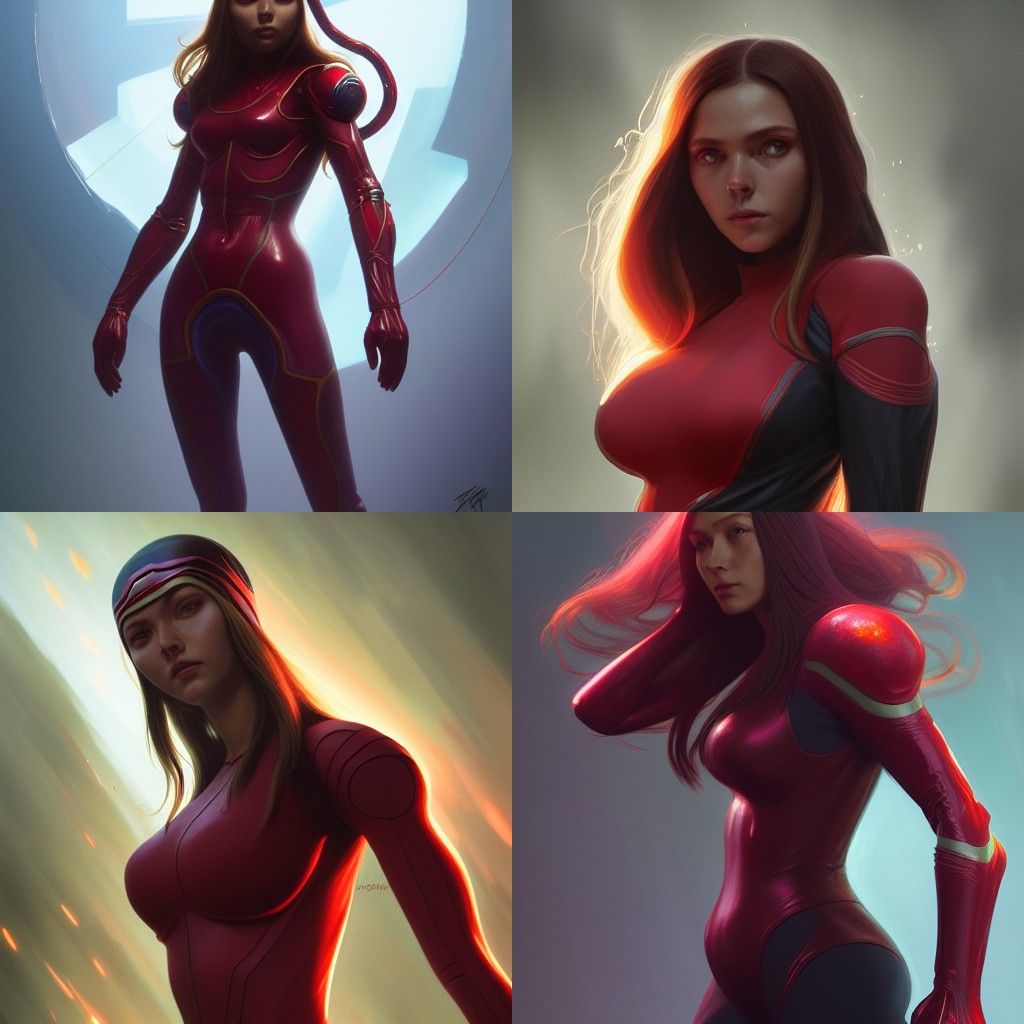 Wanda Maximoff Portrait in Biopunk Style