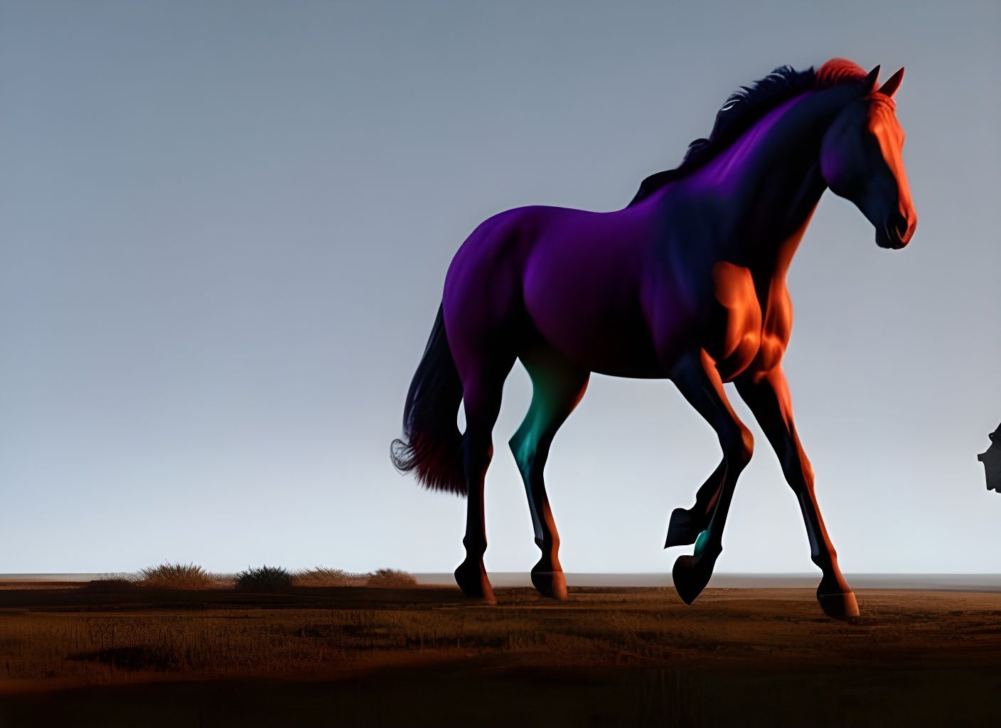 A techno rave horse
