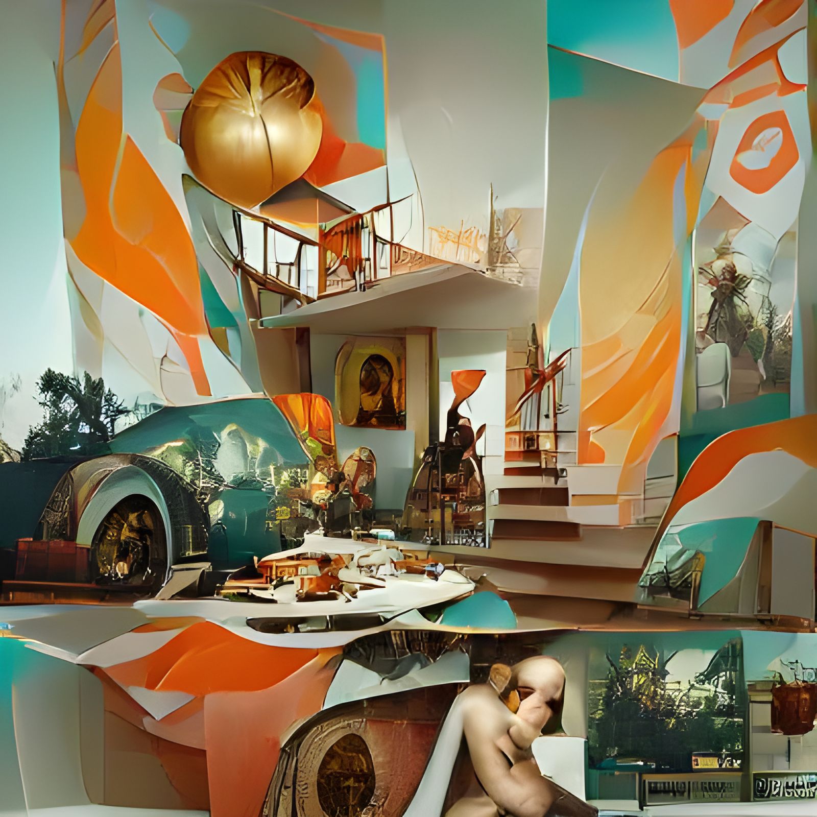Pop Art Home Interior in Digital Collage Style