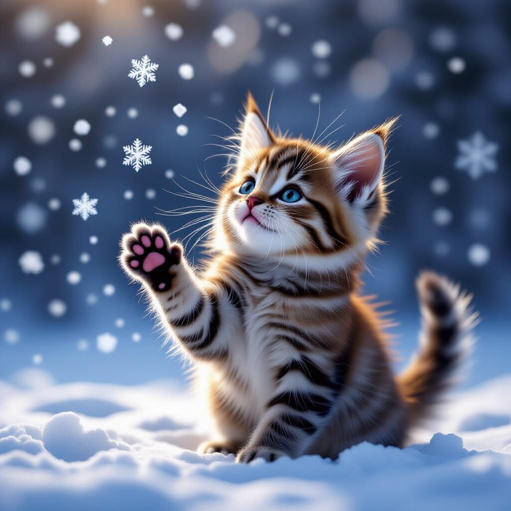 Kittens First Snow