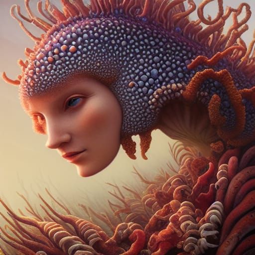 Alien Empress of Coral in Fishpunk Style