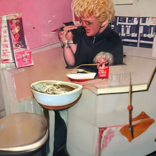 Ramen Shop Scene with Customer