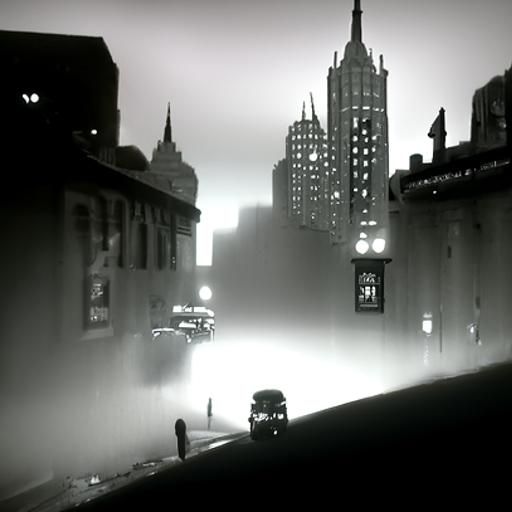Foggy New York: A 1930s Film Noir Scene